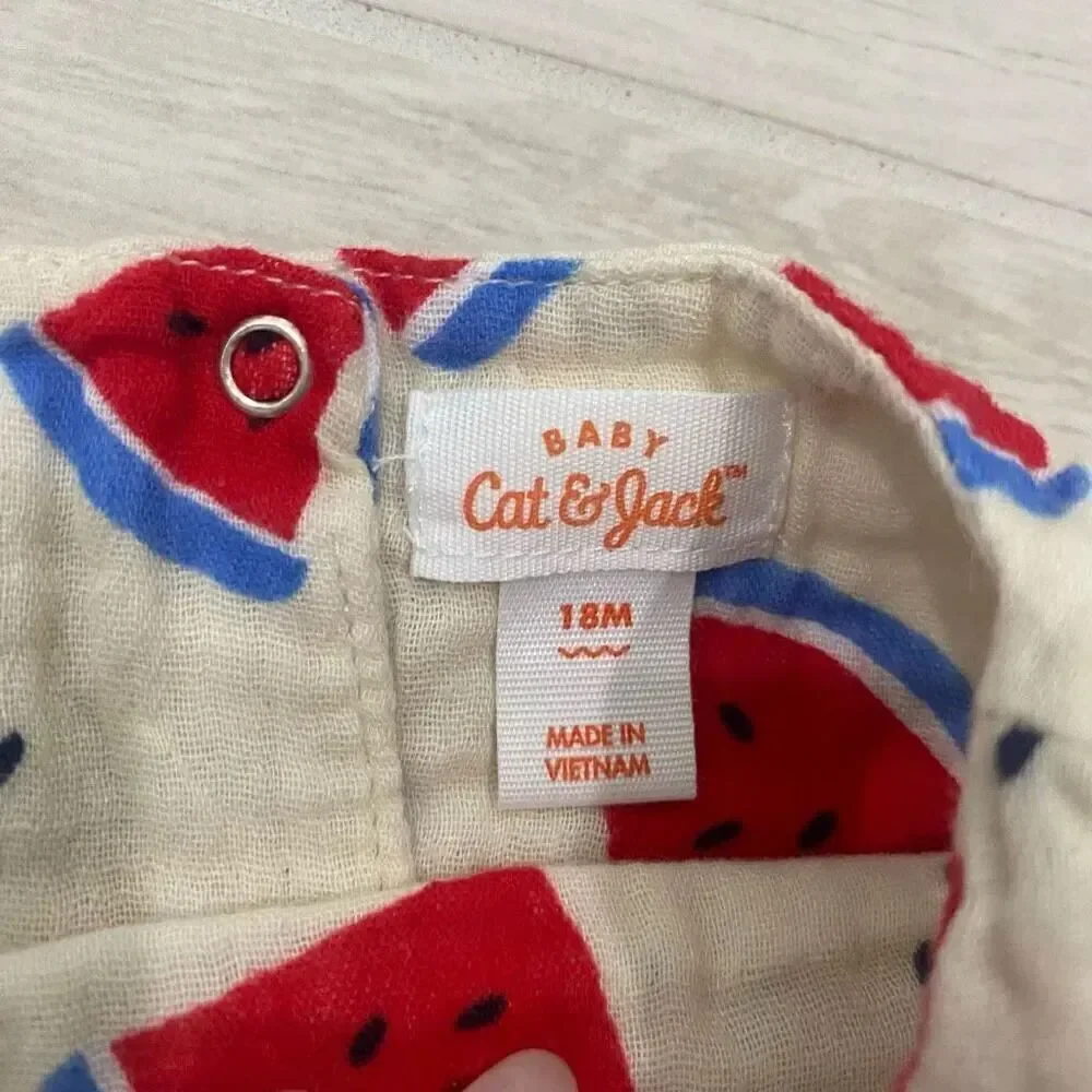 Cat and Jack Watermelon Ruffled Top